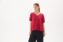 Load image into Gallery viewer, V NECK BISHOP SLEEVE TOP
