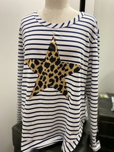 Load image into Gallery viewer, LEOPARD STAR STRIPE TEE
