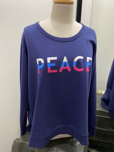 PEACE STRIPE SWEATER INDIGO