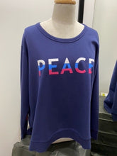 Load image into Gallery viewer, PEACE STRIPE SWEATER INDIGO
