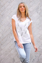 Load image into Gallery viewer, BOLT &amp; STAR TEE WHITE
