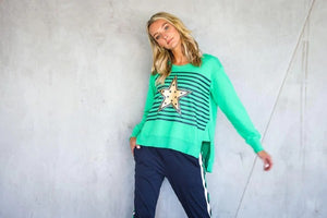 GOLD STAR WITH STRIPES SWEATER