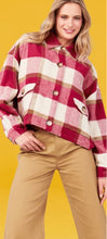 Load image into Gallery viewer, BRAEMAR CROP SHACKET [COL:AZALEA SIZE:XS/S]
